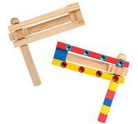 Baker Ross AT848 Hochets en bois à thème du foot -Loisirs créatifs à thème pour enfants (Paquet de 2)