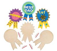 Baker Ross AT916 Rosettes en bois - Loisirs créatifs pour enfants (Paquet de 8)