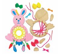 Baker Ross Attrape Soleil en Bois motif Poussin et Lapin de Pâques - Lot de 4, Activités Manuelles pour Enfants (AX785)