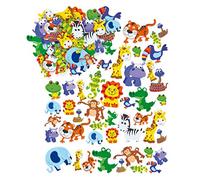 Baker Ross Autocollants animaux de la jungle en mousse (lot de 96) - Matériel créatif pour enfants