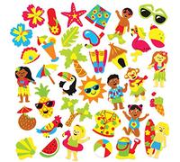 Baker Ross Autocollants de la plage tropicale - Petits autocollants pour projets d'art et d'artisanat pour enfants (Paquet de 120) AT738