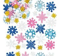 Baker Ross autocollants en mousse à paillettes motif flocons de neige (paquet de 120) matériels créatifs pour enfants et adultes EX5984 Coloris Assortis