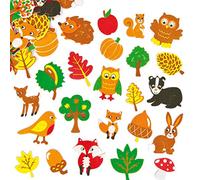 Baker Ross Autocollants en Mousse "Amis de la Forêt" (lot de 100) - Idéals pour la décoration de cartes de l'automne