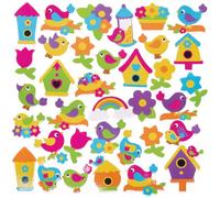Baker Ross Autocollants en Mousse motif Oiseaux - Lot de 200, Autocollants pour Enfants (FC684)