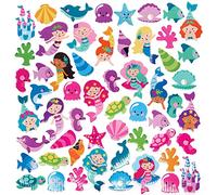 Baker Ross Autocollants en Mousse motif Sirène - Lot de 200, Autocollants pour Enfants (FC823)