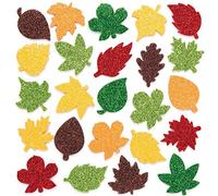 Baker Ross Autocollants feuilles à paillettes(Paquet de 144) AR656 Asst Couleur 2,5-4 cm