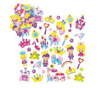 Baker Ross Autocollants princesses en mousse (Lot de 120) - Loisirs créatifs pour enfants