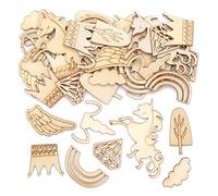 Baker Ross AX110 Formes de licornes en bois - Loisirs créatifs à thème pour enfants (Paquet de 40)