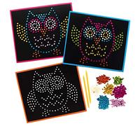 Baker Ross AX162 Kits D'Artisanat De Paillettes De Hibou - Paquet De 4, Peler Et Coller Des Autocollants Pour Les Activités D'Artisanat Des Enfants