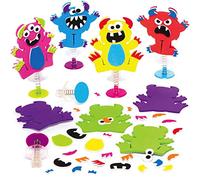 Baker Ross AX258 Kits De Monstres Sauteurs - Paquet De 8, Petits Jouets Pop Avec Des Personnages Amusants D'Halloween