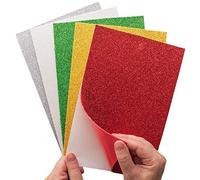 Baker Ross AX305 Feuilles De Mousse Pailletées Auto-Adhésives De Noël - Paquet De 10, Loisirs Créatifs Pour Enfants Et Adultes