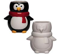 Baker Ross AX349 Pots De Fleurs En Céramique Manchot - Boîte De 2, Pour Que Les Enfants Peignent Et Cultivent Leurs Propres Plantes