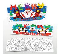 Baker Ross AX472 Cartes De Noël À Colorier Pour Enfants - Paquet De 10, Artisanat Et Décorations De Cartes De Fête Pour Enfants