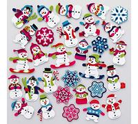 Baker Ross AX481 Autocollants Bonhomme De Neige En Mousse - Lot De 200, Matériels Créatifs Pour Enfants Et Adultes, Pour Les Loisirs Créatifs, Pour Les Cartes De Vœux Et Des Décorations.