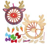 Baker Ross AX520 Kits D'Attrape-Rêves Rennes En Bois - Paquet De 4, Créez Vos Propres Attrape-Rêves Pour Les Arts Et L'Artisanat Pour Enfants, Des Décorations Murales Et Une Introduction À La Couture