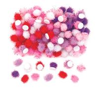 Baker Ross AX622 Pompons en éclat- Paquet de 150, Embellissements Artisanat Collant Assortis Auto-Adhésifs pour Enfants Arts et Artisanat Décoration