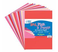 Baker Ross AX627 Papier et carte pour la Saint Valentin - Paquet de 100, en couleurs Rouge, Rose et Blanc. Idéal pour l'artisanat à la maison ou les fournitures de classe ce printemps