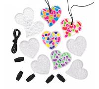 Baker Ross AX713 Pendentifs en cristal forme de cœur - Paquet de 12, couleur mosaïque dans les activités pour les enfants. Idéal pour les projets d'arts et d'artisanat ou de peinture