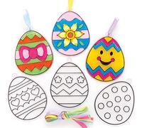 Baker Ross AX753 Décorations d’œuf de Pâques attrape-soleil - Paquet de 10, ornements de fenêtre pour enfants, décorations à suspendre pour enfants à décorer