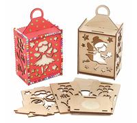 Baker Ross AX888 Kits de lanternes de fées - Paquet de 3, artisanat du bois pour les activités artistiques et artisanales des enfants, idéal pour les fêtes sur le thème des fées