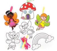 Baker Ross AX907 Décorations attrape-soleil de fées - Paquet de 10, effet vitrail pour les enfants à décorer et afficher pour les activités artistiques ou l'artisanat chrétien