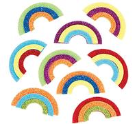 Baker Ross AX940 Lot de 100 autocollants en mousse à paillettes arc-en-ciel pour enfants, idéal pour les projets d'art et d'artisanat, idéal pour la fabrication de cartes et le scrapbooking
