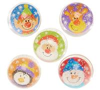 Baker Ross Balles Rebondissantes Paillettes motif Personnages de Noël - Lot de 10, Balles pour Enfants (FX401)