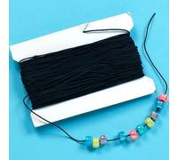 Baker Ross Black Elastic Stretchy Cord - Ideal For Jewelry Bracelet Necklace And Keychain-Making Kids Arts And Crafts Gifts And More (30m Reel)