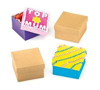 Baker Ross Boîtes carrées Que Les Enfants pourront décorer pour la Fête des Mères (Lot de 6), AF237, Or