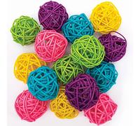 Baker Ross Boules de Rotin en Couleurs Arc En Ciel - Lot de 15, Matériel de Bricolage Naturel pour Enfants (FC344)