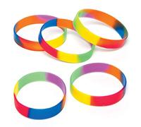 Baker Ross Bracelets en Caoutchouc Multicouleur - Lot de 10, Bracelets pour Enfants (AG758), [Multiple]