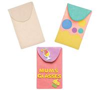 Baker Ross Brillenetuis aus Stoff zum Selbstgestalten Bastelset für Kinder (3 Stück) Kreativsets zum Basteln und Dekorieren zur Frühlingszeit