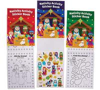 Baker Ross Cahier d'Activités à Autocollants motif Nativité - Lot de 8, Autocollants pour Enfants (FX289)