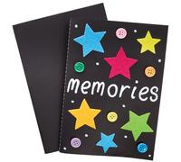 Baker Ross Carnets de Croquis Noirs Format A6 - Lot de 6, Cahier de Dessin Enfant (FX434)