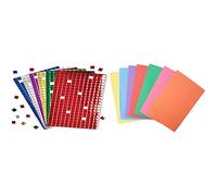 Baker Ross Carrés de mosaïques en mousse autocollante métallisée (Lot de 1 440) - Matériel créatif pour enfants et adultes & Petits carreaux de mosaiques en mousse autocollantes (lot de 2 000)