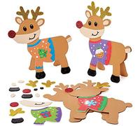 Baker Ross Carte Noel Enfant motif Renne à Pull - Lot de 6, Kit Carte de Voeux (FX240)