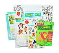 Baker Ross CBS006 Ensemble de loisirs créatifs pour enfants - Deux kits créatifs amusants sur le thème de la jungle, autocollants et livre d'activités pour garçons et filles