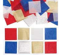 Baker Ross CN137 Mini carrés de papier de soie colorés rouge, blanc et bleu - paquet de 4000, fournitures de bricolage pour la Fête nationale