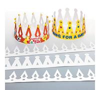 Baker Ross Couronnes à personnaliser (Lot de 12) - Idéal pour les déguisements de Prince et de Princesse, Blanc