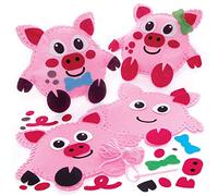Baker Ross Coussin Couture Enfant motif Cochon - Lot de 2, Loisir Creatif Enfant (FC816)