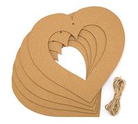 Baker Ross Craft-it carton en forme de cœur Avec cordon de suspension Diamètre: 22 cm - 10 pièces, Weiß