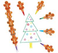 Baker Ross Crayon Cire motif Bonhomme de Pain d'Epices - Lot de 6, Crayons de Cire Empilables pour Enfants (FX440)