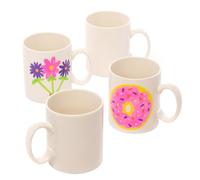 Baker Ross Créez vos propres grandes tasses en porcelaine blanche (paquet de 4) pour les enfants à décorer, arts et métiers