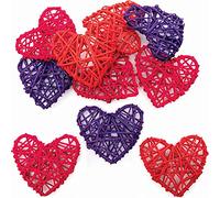 Baker Ross Cœurs en Rotin - Lot de 10, Fournitures Artistiques en Bois Naturel pour Enfants (FC312)