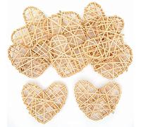 Baker Ross Cœurs en Rotin Naturel - Lot de 10, Fournitures Artistiques en Bois Naturel pour Enfants (FC313)