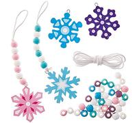 Baker Ross Décorations à Perles en Bois en forme de Flocons de Neige - Lot de 4, Activités Manuelles pour Enfants (FX275)