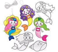 Baker Ross Décorations attrape soleil sirène (Paquet de 10) - Loisirs créatifs à thème pour enfants