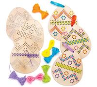 Baker Ross Décorations au Point de Croix motif Oeufs de Pâques - Lot de 5, Activités Manuelles pour Enfants (AT433)