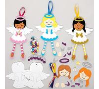 Baker Ross Decorations de Noel Enfant a Perles motif Ange - Lot de 5, Decoration de Noel Enfant (FX278)