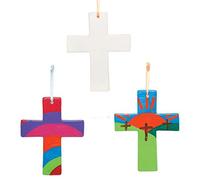 Baker Ross Décorations en Céramique en forme de Croix - Lot de 5, Loisirs Créatifs pour Enfants (AX783)